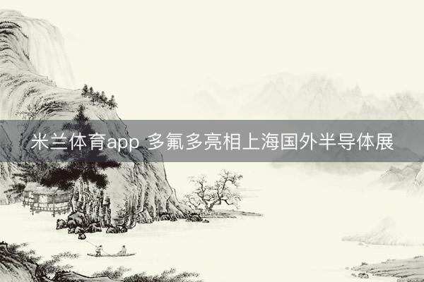 米兰体育app 多氟多亮相上海国外半导体展